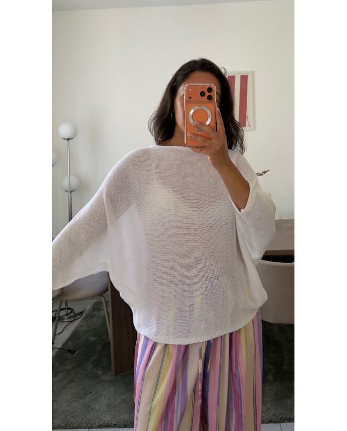 TOP BLANC MAILLE