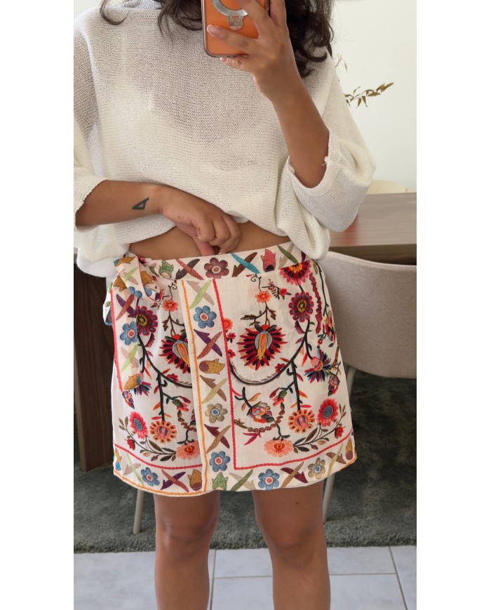 JUPE-SHORT FLEURI