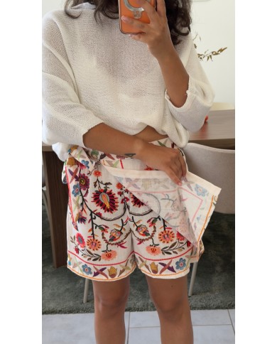 JUPE-SHORT FLEURI
