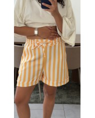 SHORT RAYÉ BLANC/ROUGE
