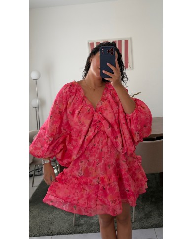 ROBE FLEURI ROSE