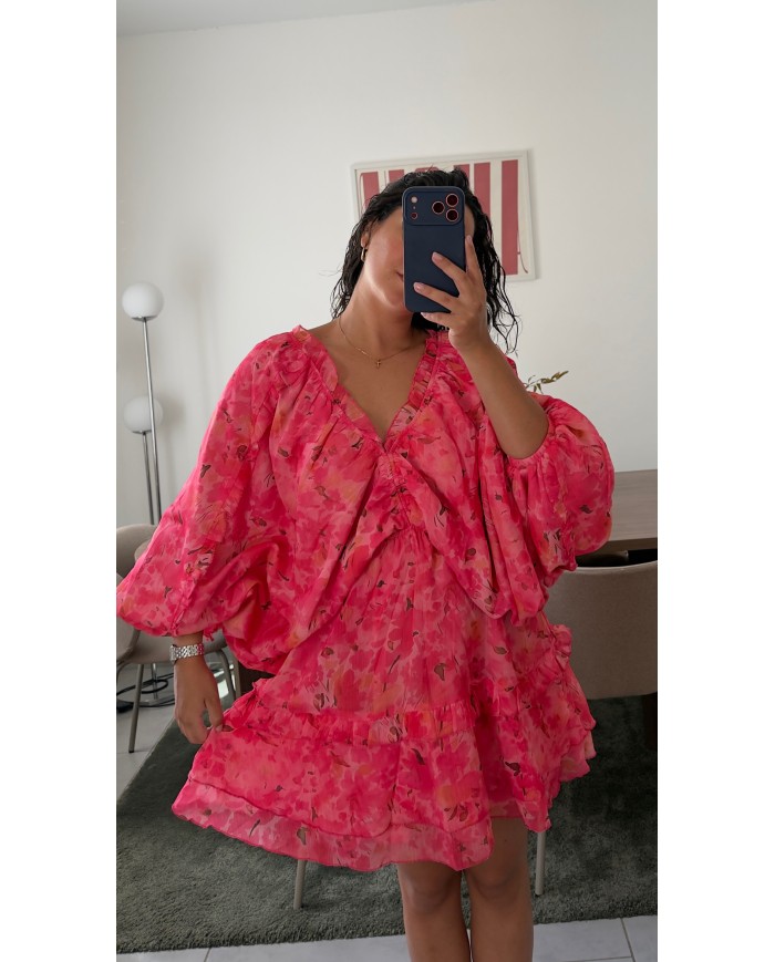 ROBE FLEURI ROSE