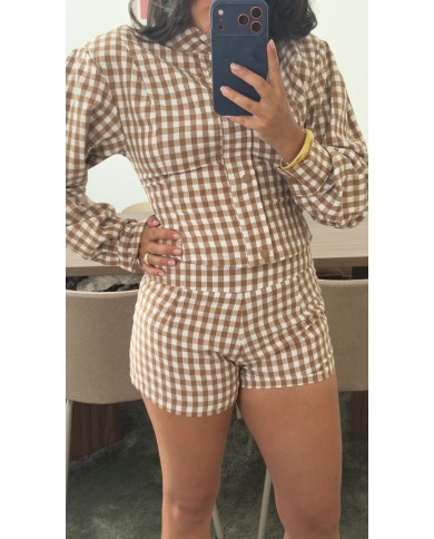 MINI-SHORT À CARREAUX