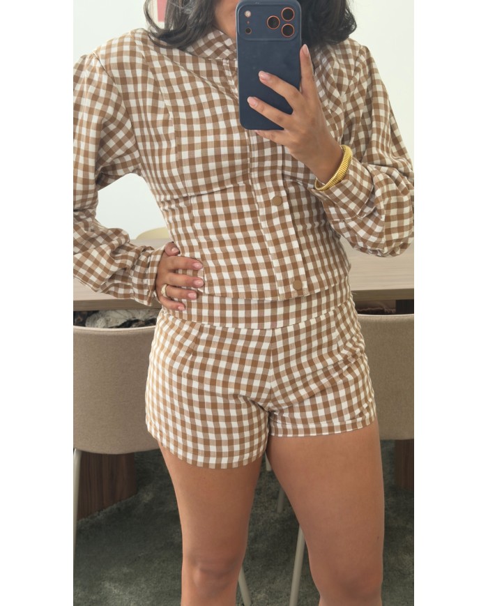 MINI-SHORT À CARREAUX