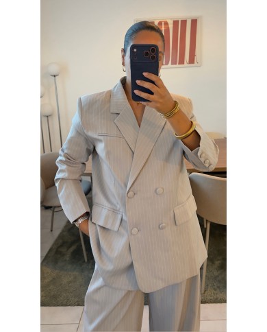 BLAZER GRIS RAYÉ