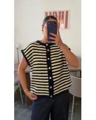 GILET BORDEAUX RAYÉ