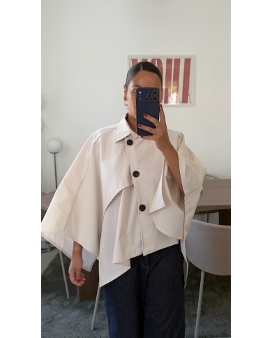 PONCHO TRENCH ÉCRU