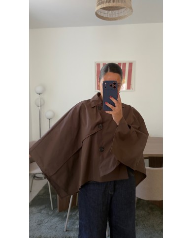 PONCHO TRENCH CHOCO