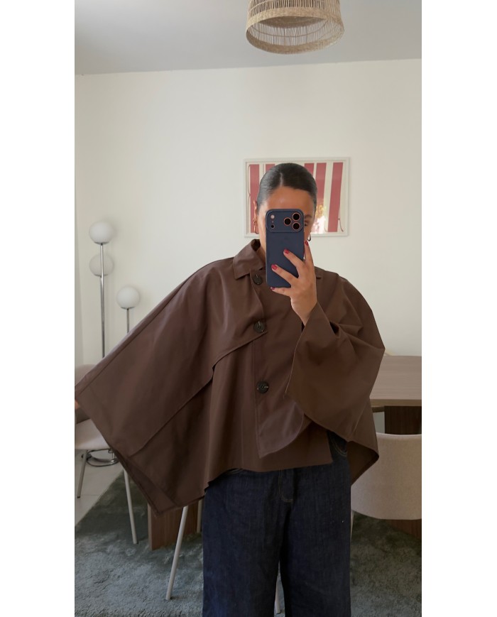 PONCHO TRENCH CHOCO