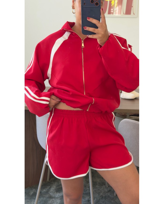 VESTE SPORTY ROUGE