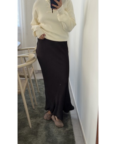 JUPE SATIN NOIR