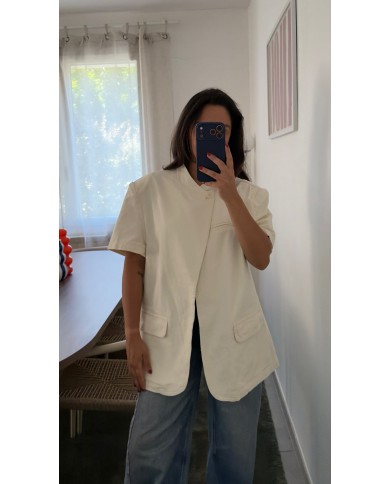 VESTE ASYM ÉCRUE