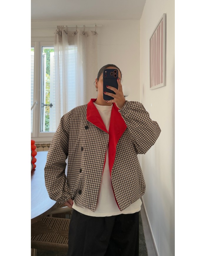 VESTE À CARREAUX