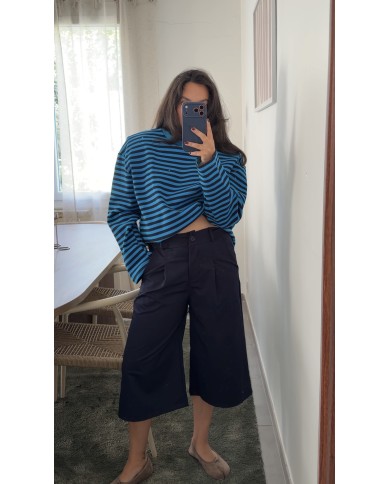 PULL RAYÉ BLEU