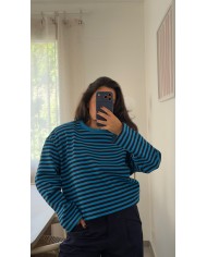 PULL RAYÉ BLEU