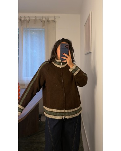 GILET ZIPPÉ CHOCO RAYÉ
