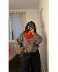 VESTE CARREAUX CHOCO