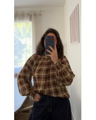 BLOUSE BOUFFANTE À CARREAUX