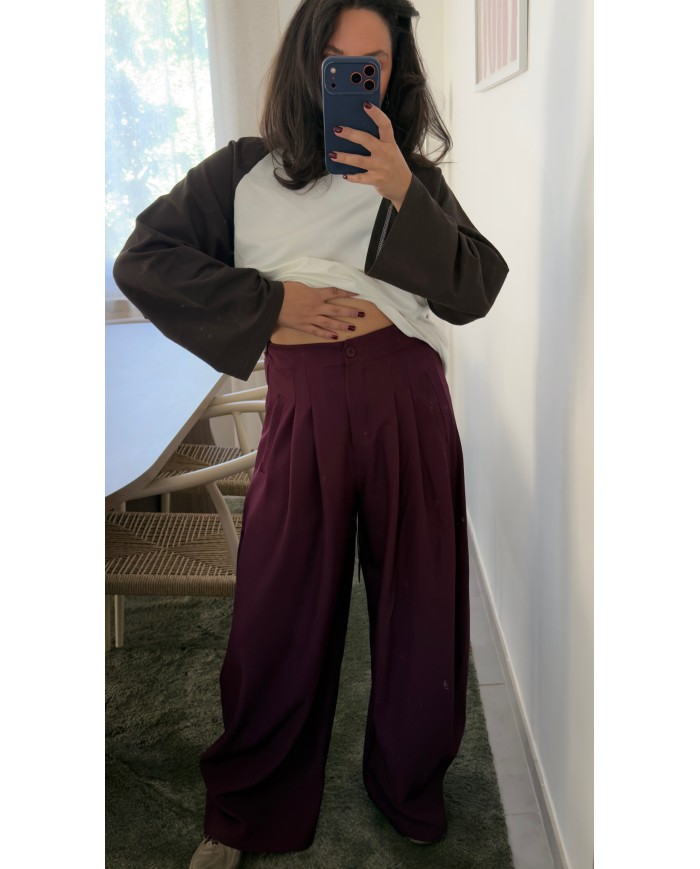 PANTALON PINCE PRUNE