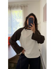 T-SHIRT MANCHE BLEU