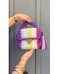 SAC TRESSÉ MULTICOLOR VIOLET ET ROSE