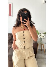 BUSTIER ENSEMBLE BEIGE